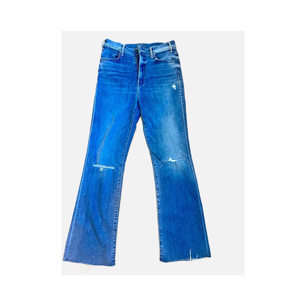 Mother Hustler Fray ankle crop jeans